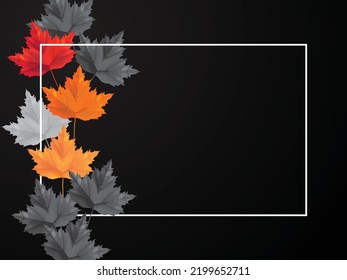 Autumn background with falling leaves vector illustration. Black Friday background. Fall