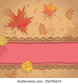 Autumn background with falling leaves for your design
