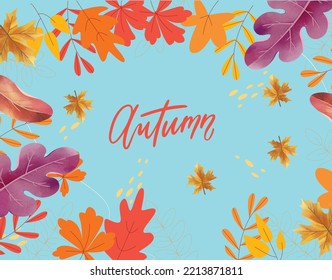  Autumn Background With Flat Leaves to design banners, posters, backgrounds, print POD...etc.
