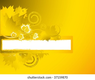 Autumn background with floral frame and leafs