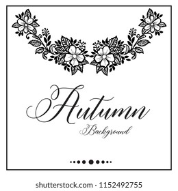 Autumn background with floral style vector illustration