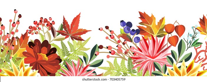 autumn background with flowers