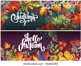 autumn background with flowers