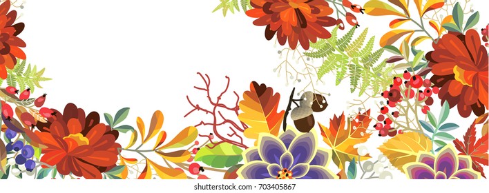 autumn background with flowers
