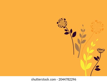 Autumn background with flowers under the writing of text.