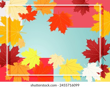 Autumn background flyer template. Vector illustration EPS10
