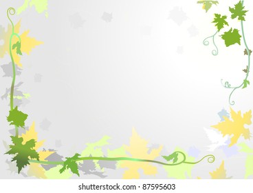 Autumn background. Frame. Blank. Leafs. Sky. Defoliation. Herbst. Vector.