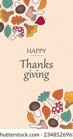 Autumn background and frame, card and flyer for Thanksgiving.
