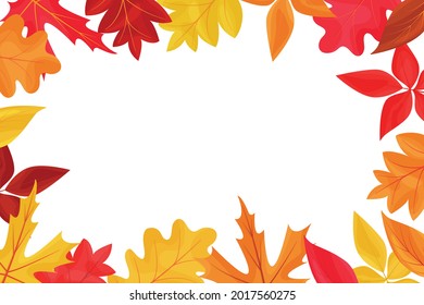 Autumn Background Frame Colored Falling Leaves Stock Vector (Royalty ...