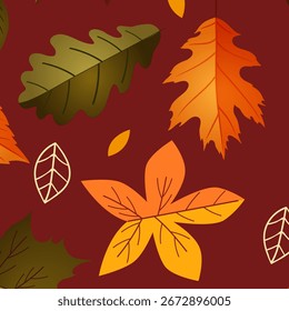 Fondo de otoño y marco de hojas, ramas, bayas, bellotas y setas en Vector. Estilo plano.