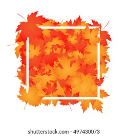 Autumn background, frame for text, banner, poster design template, vector illustration