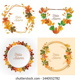 Autumn Background Frame Vector Illustration Design