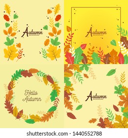 Autumn Background Frame Vector Illustration Design