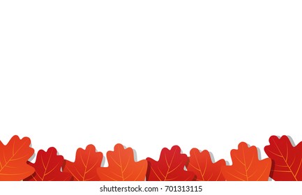 Autumn background. Frame of vector oak leaves. Template for Autumn banner, poster, ad, card.