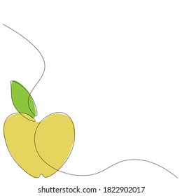 Autumn background with fruit apple. Vector illustration