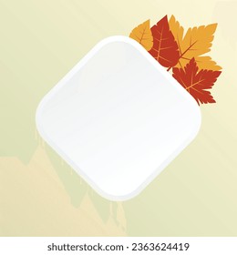 autumn background with geometric blank areas, leaf ornament vector. design for banner, greeting card, flyer, social media, presentation, web.