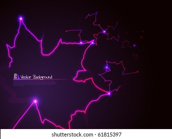 Autumn background with glowing leafs. Vector illustration.