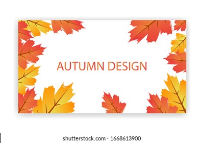 Autumn background with golden maple and oak leaves. Vector paper illustration.

