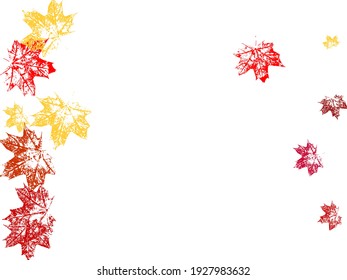 Autumn background with golden maple and oak leaves. Symbol of Canada. Empty design template.