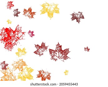 Autumn background with golden maple and oak leaves. Canadian symbol maple red orange yellow dry autumn leaves. Vector illustration.