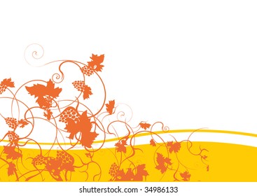 Autumn background with grapevine