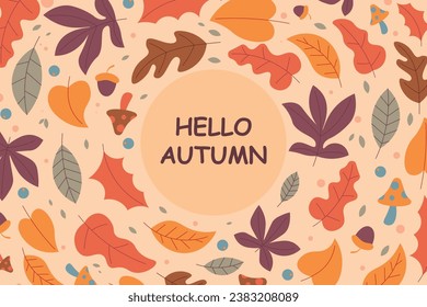 Autumn background with hand drawn style. Vector illustration.