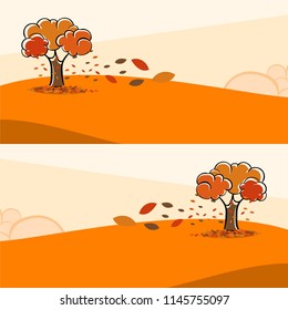 Autumn background hill simple style