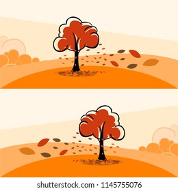 Autumn background hill vector