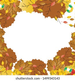 Autumn background Illustration background with blank space in the circle. Can use for print, template, presentation, banner, poster, wallpaper