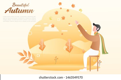 Autumn background illustration. It can be used as a banner and for social media