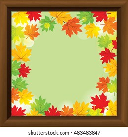 autumn background illustration in flat style