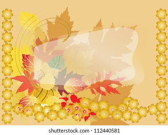 autumn background illustration with maple leaves