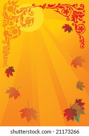 ilustración de fondo de otoño con hojas de arce