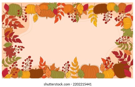 Vector de ilustración de fondo de otoño. Fondo plano del otoño. Fondo otoñal con hojas. Se puede usar para afiches, banner, volante, invitación, sitio web o tarjeta de saludo. Ilustración del vector