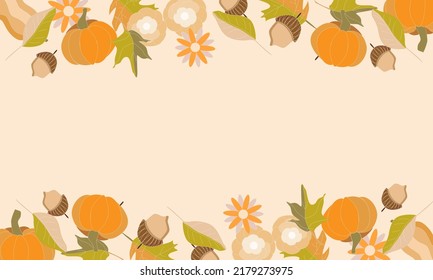 Autumn background illustration for web design, landing page, banner, invitation, flyer