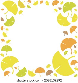 Autumn background image dyed with ginkgo leaves