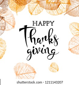 Autumn background with inscription for Thanksgiving Day, a vectorial format