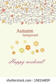 Autumn background with lace vector eps 8
