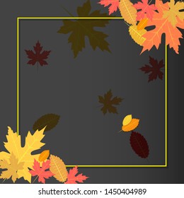 Autumn background layout decorate with leaves and empty space for your text. Design of Autumn for blank, card, poster, brochure, banners, discount, shop, special offer. Vector illustration template