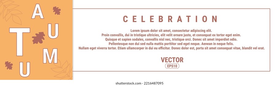 Diseño de fondo otoñal Decora con hojas para la venta de compras o afiche promocional y marco de prospecto o pancarta web. Plantilla de ilustración de vector. Vector Eps10