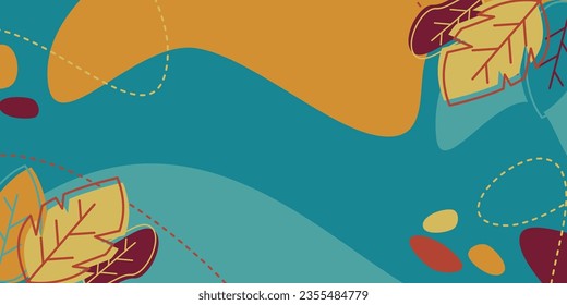autumn background with leaf icon. Attractive colors with amazing patterns with empty space for text. vector for banners, greeting cards, posters, flyers, social media.