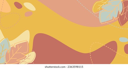 autumn background with leaf icon. Attractive colors with amazing patterns with empty space for text. vector for banners, greeting cards, posters, flyers, social media.