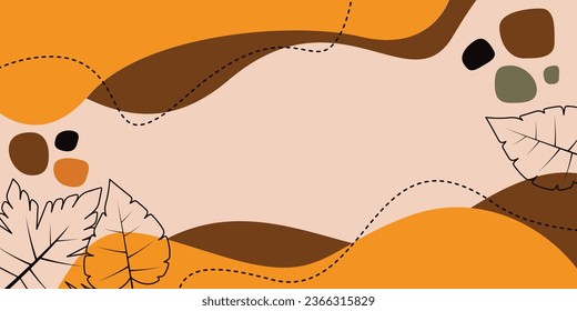 autumn background with leaf icon. Attractive colors with amazing patterns with empty space for text. vector for banners, greeting cards, posters, flyers, social media.