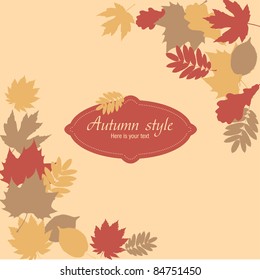 Autumn background with leafs. Nature. Vector.