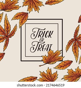 Autumn background with leafs for season design. October fall leaves for halloween. Eco decoration with plant for fair or market