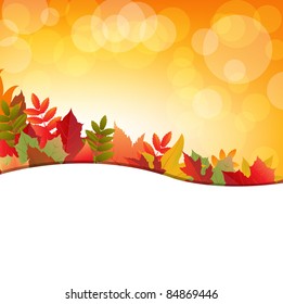 Fondo De Otoño Con Pérdidas, Ilustración De Vectores