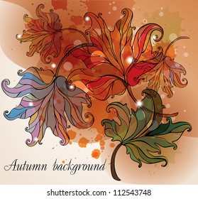 Autumn background with leaves