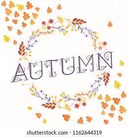 Autumn background with leaves