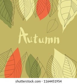 Autumn background with leaves