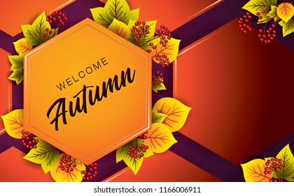 Autumn Background with Leaves
